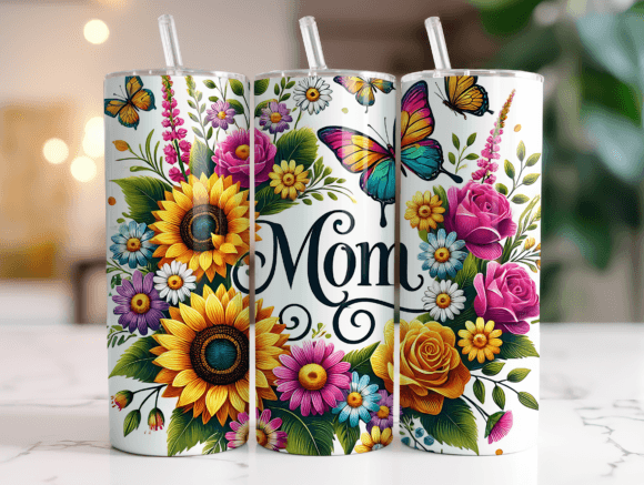 Mom 20 Oz Tumbler Wrap Sublimation PNG